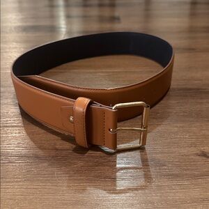 Riviera Equisports Wide Tan Belt with Gold Buckle